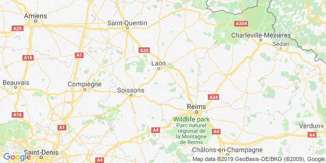 Localisation de Trail des baudets - vallée de l'ailette