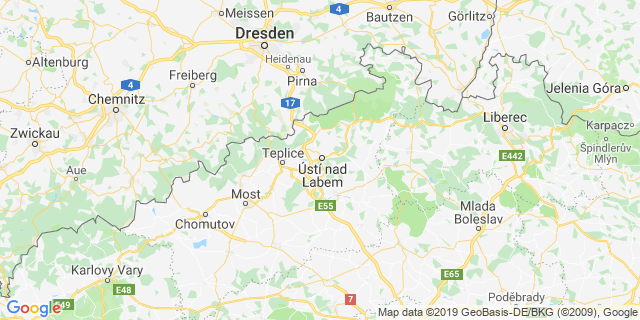 Localisation de Mattoni semi-marathon Ústí nad Labem